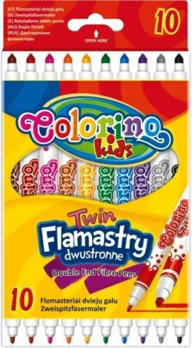 Colorino Pens Μαρκαδόροι Ζωγραφικής με Διπλή Μύτη Σετ 10 χρώματα