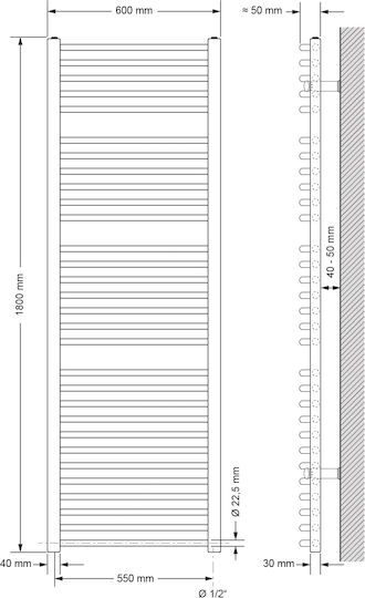 LuxeBath Sahara Ηλεκτρική Πετσετοκρεμάστρα 900W 180x60cm Λευκή