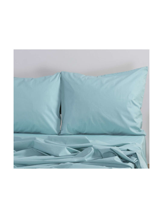 Nef-Nef Homeware Basic Σετ Μαξιλαροθήκες με Φάσα 728 Aqua 52x72εκ.