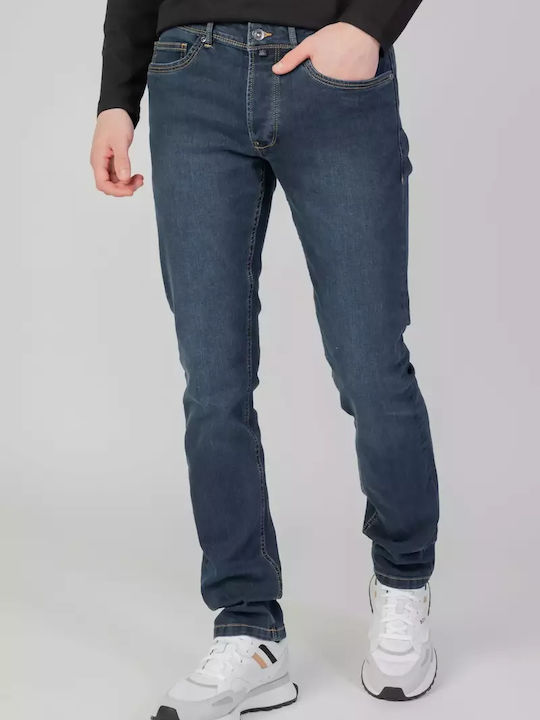 Roma Pantaloni De Blugi Pentru Bărbați Elastic Cu Fit Regular Straight Albastru Închis