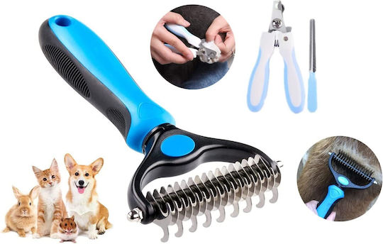 Onepet Pet Care Set Size Pieptene Mare pentru câini cu părul lung pentru Îngrijirea Blănii Albastru