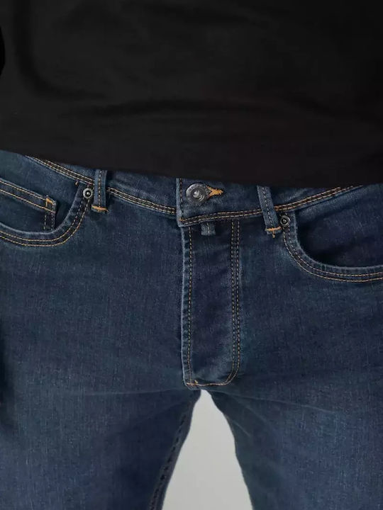 Roma Pantaloni De Blugi Pentru Bărbați Elastic Cu Fit Regular Straight Albastru Închis