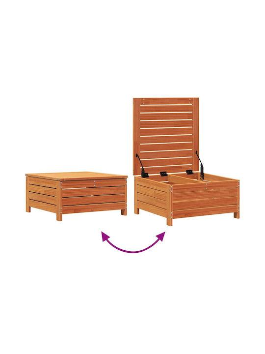 Hölzener Gartenhocker Würfel Für Außenbereich Braun 62x63,5x32cm