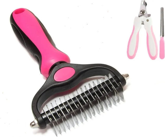 Onepet Pet Care Set Size Pieptene Mare pentru câini cu părul lung pentru Îngrijirea Blănii Fuchsia