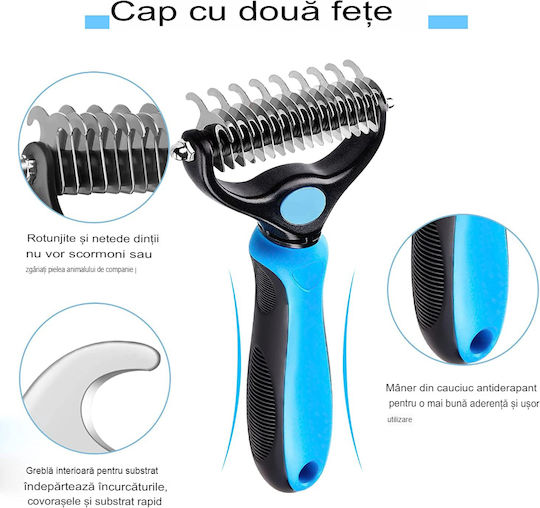 Onepet Pet Care Set Size Pieptene Mare pentru câini cu părul lung pentru Îngrijirea Blănii Albastru