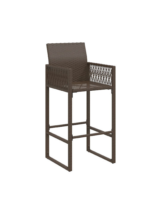 Gartenhocker Bar Außenbereich Rattan Braun 2 Stück 45,5x49x118cm