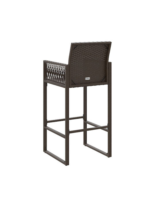 Gartenhocker Bar Außenbereich Rattan Braun 2 Stück 45,5x49x118cm