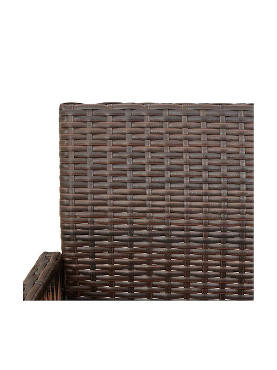 Gartenhocker Bar Außenbereich Rattan Braun 2 Stück 45,5x49x118cm