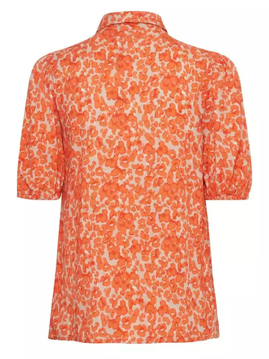 ICHI Women's Long Sleeve Shirt Orange