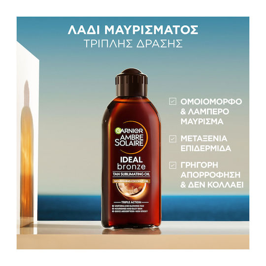 Garnier Ambre Solaire Ideal Bronze Λάδι Μαυρίσματος Σώματος 200ml
