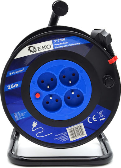 Geko Extension Cable Cord 3 x 1mm²/25m Black