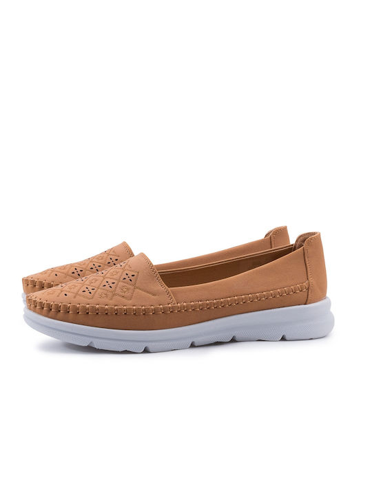 Love4shoes Damen Loafers in Tabac Braun Farbe