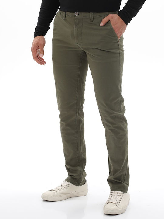 Van Hipster Herrenhose Chino in Geradem Schnitt Haki