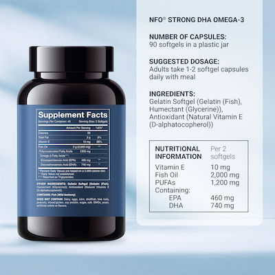 NFO Omega-3 Strong DHA Fischöl 90 Softgels