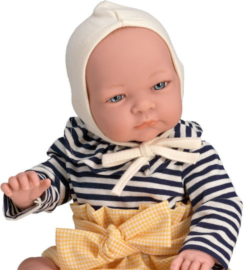 Magic Baby Κούκλα "jenny Ριγέ Μπλούζα Σκουφάκι"