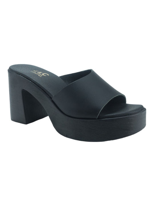 Plato Heel Mules Black