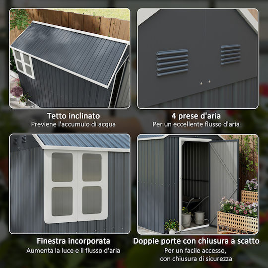 Metallische Gartenhaus Galvanisiert M2.59xP1.72xH2.22m