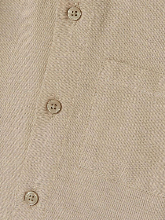 Kids Shirt Short Sleeve Linen Humus'''