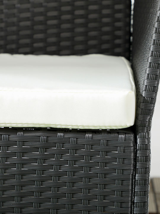 Zweisitziges Sofa Außenbereich Rattan mit Kissen 100x54x80cm