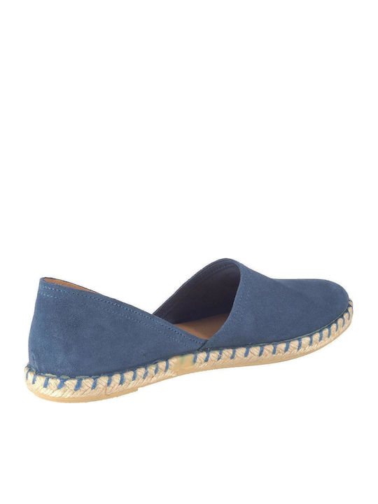 Carmen Serraje Women's Leather Espadrilles Blue