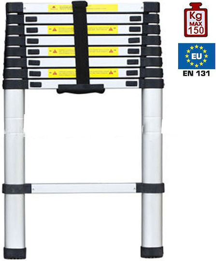 Go Clever Telescopic Ladder Aluminum 9 of Steps with Maximum Height 3.3m