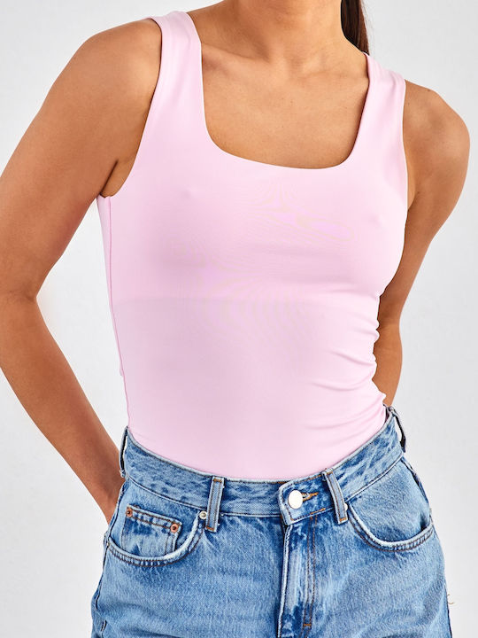 Γυναικείο Crop Top Αμάνικο Ροζ