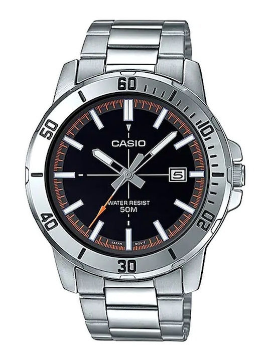 Casio Мъжки Часовник 45мм На Батерия Със Сребрист Ацетилен Механизъм