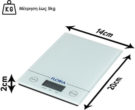 Zilan Ψηφιακή Ζυγαριά Κουζίνας με Κάδο έως 5kg Λευκή