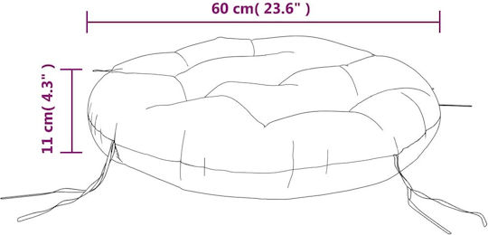 vidaXL Waterproof Garden Chair Cushion Round Navy Blue 60x60cm