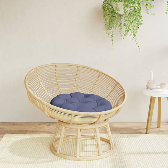 vidaXL Waterproof Garden Chair Cushion Round Navy Blue 60x60cm