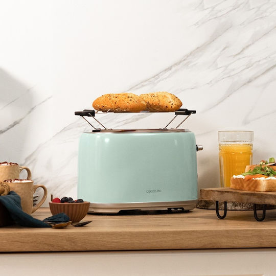 Cecotec Toast&Taste 1000 Retro Double Тостер Двуместна 980W Тюркоазен