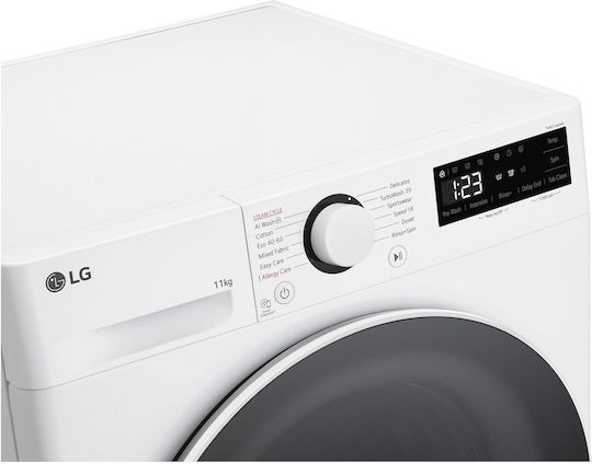LG Πλυντήριο Ρούχων 11kg με Τεχνολογία Ατμού 1400 Στροφών TurboWash F4WR511S0W