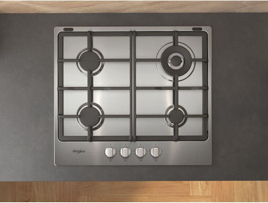 Whirlpool Gas Cooktop Autonomous Inox 56x51εκ. Silver