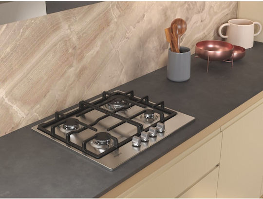 Whirlpool Gas Cooktop Autonomous Inox 56x51εκ. Silver