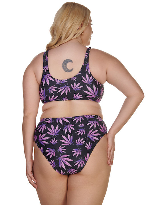 Comfort Bikini Set Sports Bra & Slip Bottom Purple Floral