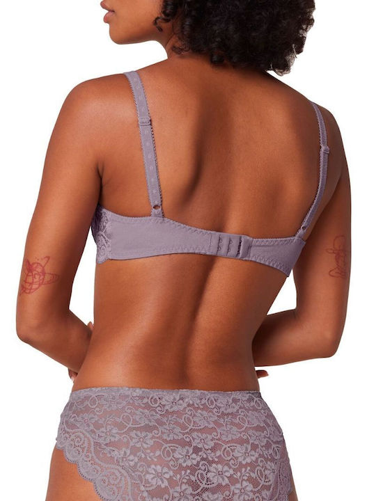 Amourette 300 W Minimizer Minimizer Bra without Padding Underwire Purple