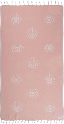 Nef-Nef Beach Towel Pareo Pink with Fringes 170x90cm.