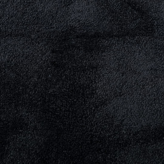 vidaXL Oviedo Teppich Rund Synthetisch,Polyester/Cotton/Leather Black