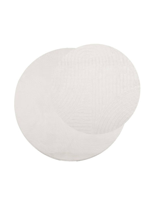 vidaXL Rug Round Cream