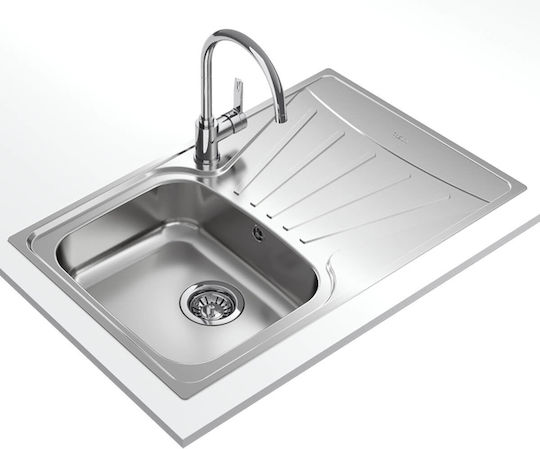 Teka Starbright 45 E-XN 1B 1D 115120037 Drop-In Spüle Rechts Inox Satiniert B86xT50cm Silber
