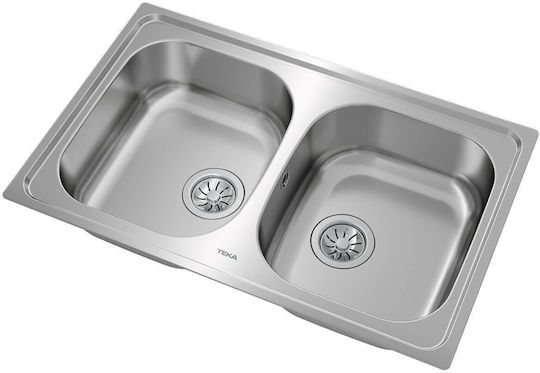 Teka Universe 80 T-XP 2B Ένθετος Νεροχύτης Inox Σατινέ Μ80xΠ50cm Ασημί