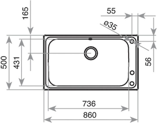Teka Bahia 1B Plus Ένθετος Νεροχύτης Inox Σατινέ Μ73.6xΠ43.1cm Ασημί