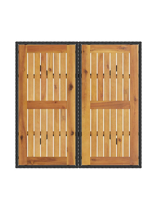 Маса за Малки Външни Пространства Черна 80x80x75см
