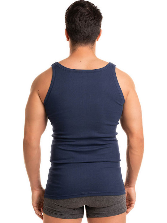 Ανδρικές Φανέλες Αμάνικες σε Μπλε Χρώμα 3Pack Ανδρικές Φανέλες Αμάνικες σε Μπλε Χρώμα 3Pack