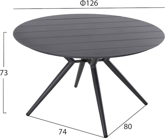 Τραπέζι Higer 126x126 Ανθρακί Τραπέζι Higer 126x126 Ανθρακί