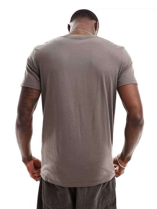 Hollister Herren T-Shirt Kurzarm Braun