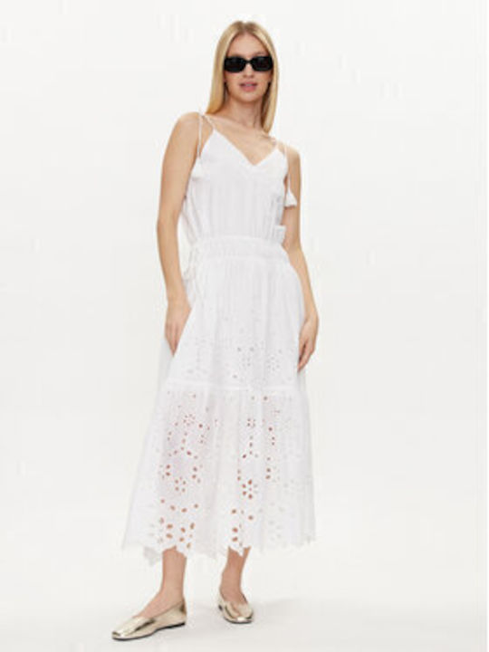 Pepe Jeans Φόρεμα Καλοκαιρινό Dusana Pl953480 Λευκό Regular Fit Φόρεμα Καλοκαιρινό Pepe Jeans