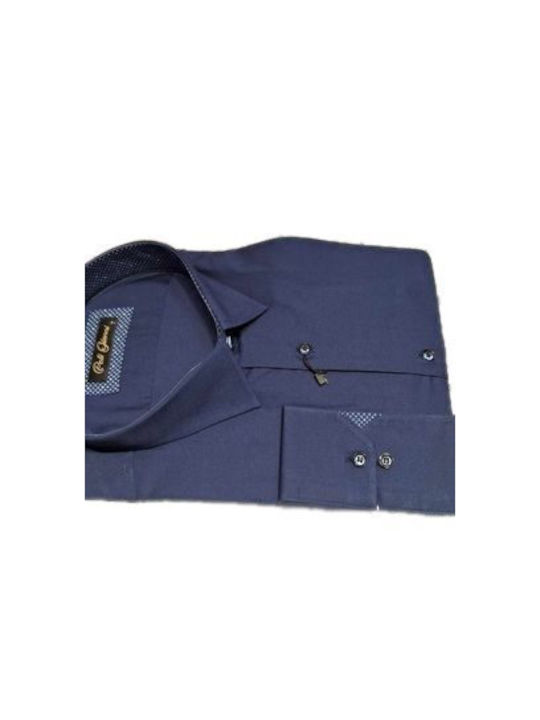 Poli Gianni Men's Shirt Long Sleeve Cotton navy