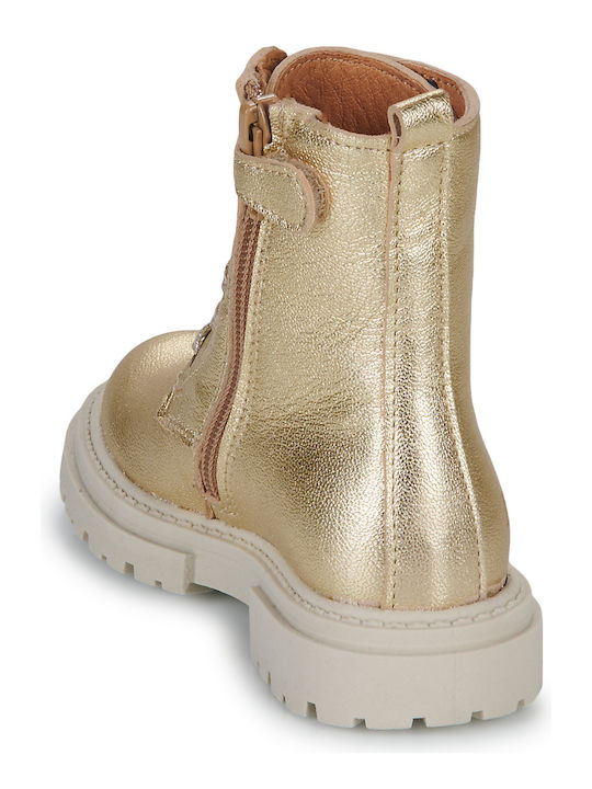 Mina Kids Boots with Zipper Gold