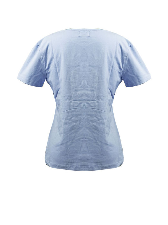 Paco & Co Damen T-Shirt Ellie Baumwolle Normale Passform Himmelblau